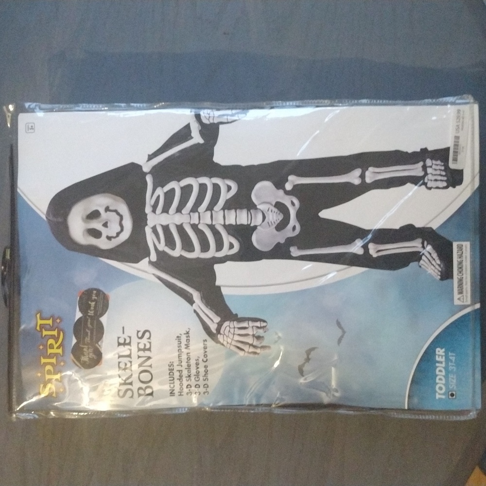 Spirit Skeleton Bones Costume for Kids - Black and White
